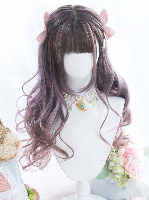 Astrological Girls Purple Gradient Long Curly Hair Classic Lolita Wigs