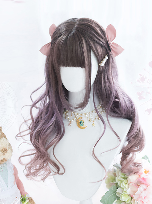 Astrological Girls Purple Gradient Long Curly Hair Classic Lolita Wigs