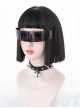 Natural Black Short Straight Hair Harajuku Gothic Lolita Wigs