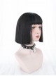 Natural Black Short Straight Hair Harajuku Gothic Lolita Wigs