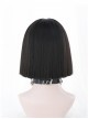 Natural Black Short Straight Hair Harajuku Gothic Lolita Wigs