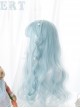 Water Blue Long Curly Hair Sweet Lolita Wigs