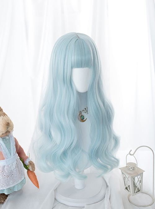 Water Blue Long Curly Hair Sweet Lolita Wigs