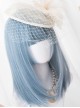 Harajuku Blue Medium Length Straight Hair Classic Lolita Wigs