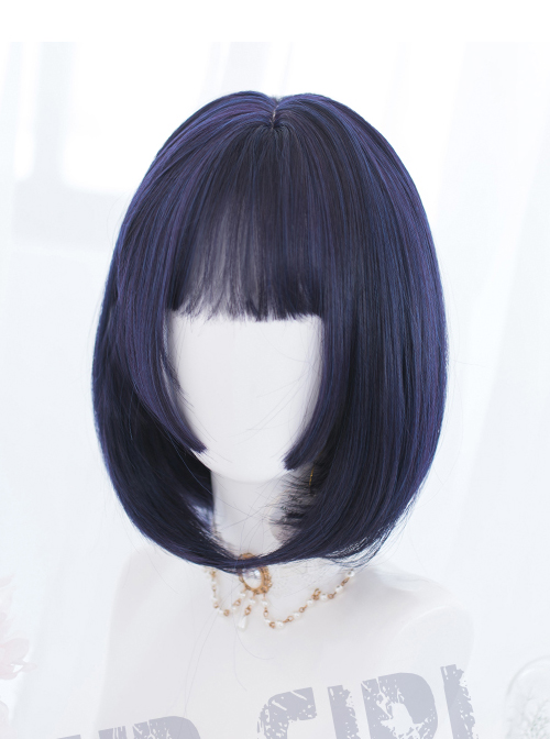 Harajuku Blue-purple Short Hair Gothic Lolita Wigs