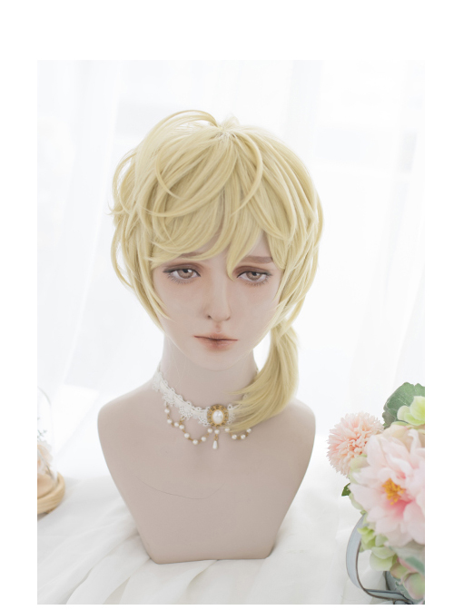 Light Mustard Color Handsome Short Hair Prince Gothic Lolita Wigs