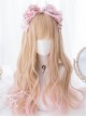 Orange-apricot Gradient Light Pink Sweet Lolita Long Curly Wigs