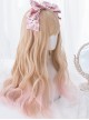 Orange-apricot Gradient Light Pink Sweet Lolita Long Curly Wigs