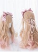 Orange-apricot Gradient Light Pink Sweet Lolita Long Curly Wigs