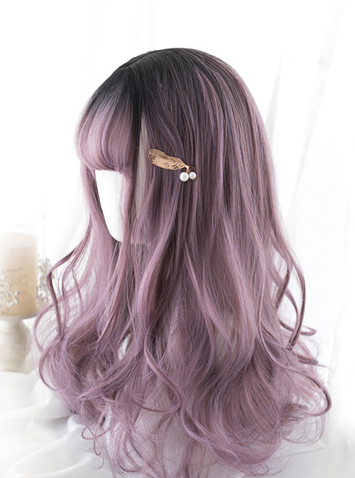 Black Gradient Purple Classic Lolita Long Curly Wigs