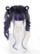Grape Soda Series Purple Gray Gradient Gothic Lolita Long Curly Wigs