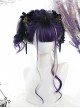 Grape Soda Series Purple Gray Gradient Gothic Lolita Long Curly Wigs