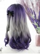 Grape Soda Series Purple Gray Gradient Gothic Lolita Long Curly Wigs