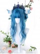 Homochromatic Blue Gradient Long Curly Classic Lolita Wigs