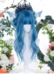 Homochromatic Blue Gradient Long Curly Classic Lolita Wigs