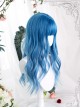 Homochromatic Blue Gradient Long Curly Classic Lolita Wigs