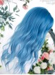 Homochromatic Blue Gradient Long Curly Classic Lolita Wigs