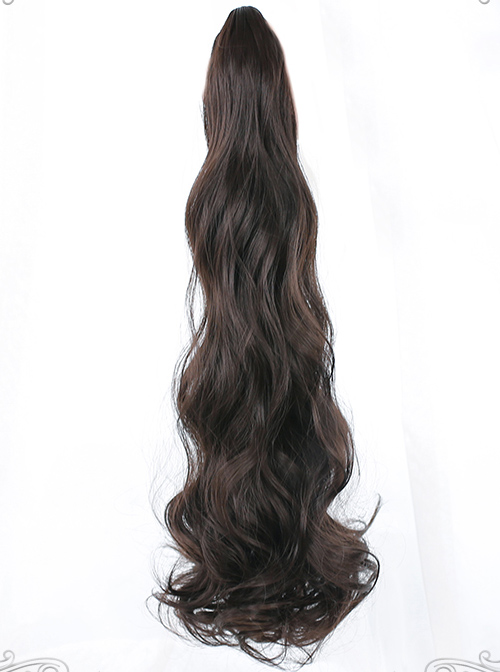 Single Long Curly Ponytail Plait Classic Lolita Medium Length Wigs