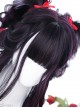 Purple Big Wavy With Cat Ears Long Curly Wig Gothic Lolita Wigs