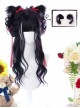 Purple Big Wavy With Cat Ears Long Curly Wig Gothic Lolita Wigs