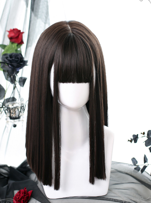 Medium Length Straight Wig Gothic Lolita Wigs