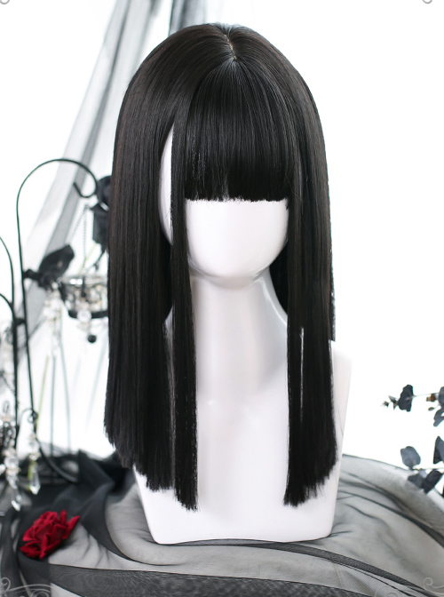 Medium Length Straight Wig Gothic Lolita Wigs