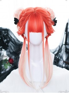 Orange Gradient Long Straight Wig Classic Lolita Wigs