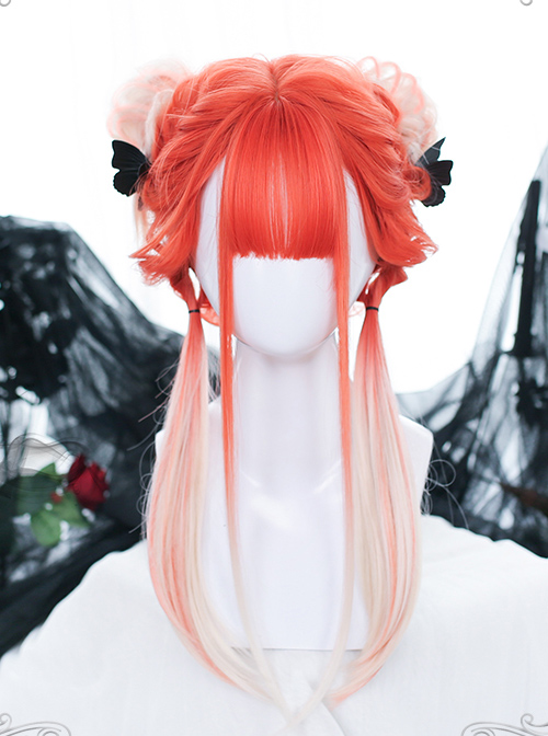 Orange Gradient Long Straight Wig Classic Lolita Wigs