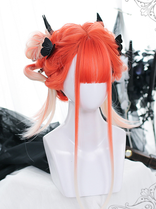 Orange Gradient Long Straight Wig Classic Lolita Wigs