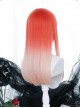 Orange Gradient Long Straight Wig Classic Lolita Wigs