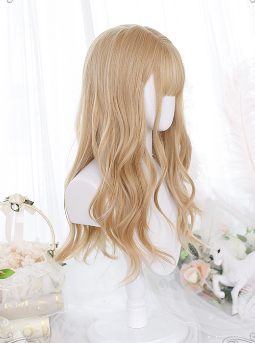 Caramel Golden Gentle Micro-curly Long Curly Wig Classic Lolita Wigs