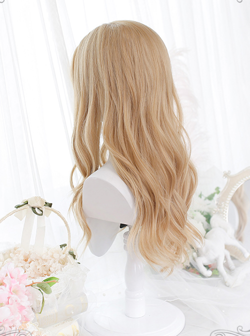 Caramel Golden Gentle Micro-curly Long Curly Wig Classic Lolita Wigs