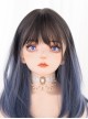 Black-brown Gradient Gray-blue Long Straight Wig Gothic Lolita Wigs