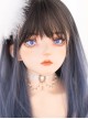 Black-brown Gradient Gray-blue Long Straight Wig Gothic Lolita Wigs