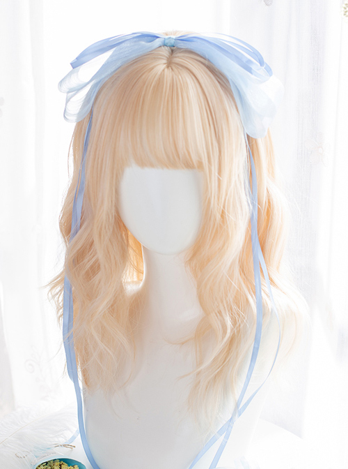 Alice Light Golden Medium Length Curly Wig Classic Lolita Wigs