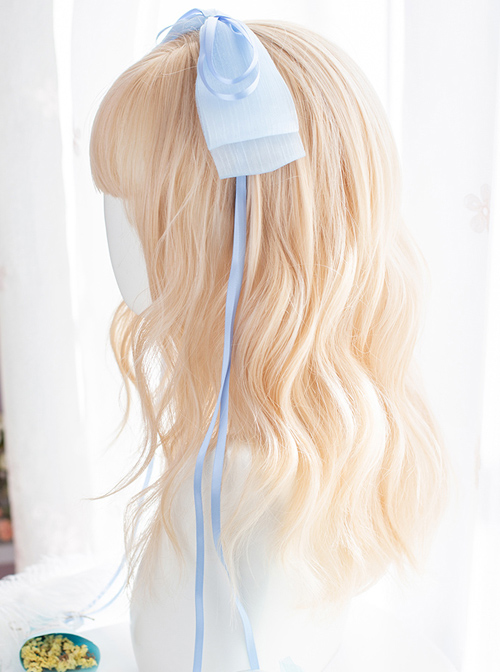 Alice Light Golden Medium Length Curly Wig Classic Lolita Wigs