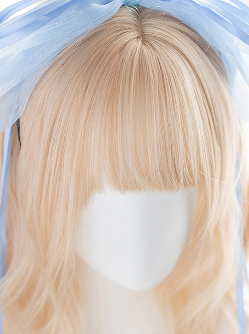 Alice Light Golden Medium Length Curly Wig Classic Lolita Wigs