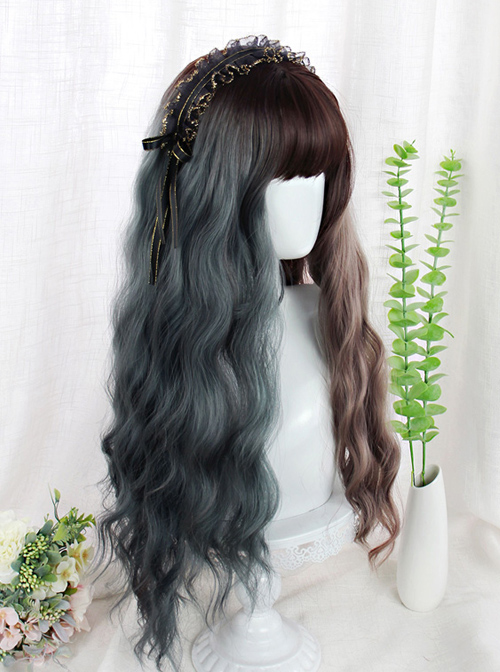Two Colors Corn Perm Long Curly Wigs Classic Lolita Wigs