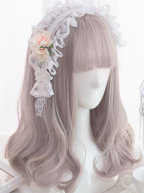 Harajuku Gray-pink Sweet Lolita Long Curly Wigs