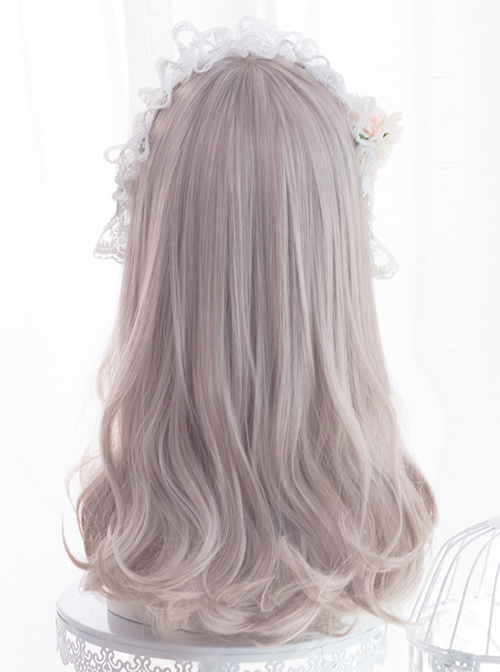 Harajuku Gray-pink Sweet Lolita Long Curly Wigs