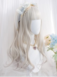 Harajuku Gray Gradient Medium Length Curly Wig Classic Lolita Wigs