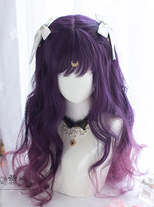 Sailor Moon Luna Dark Purple Gradient Long Curly Wig Sweet Lolita Wigs