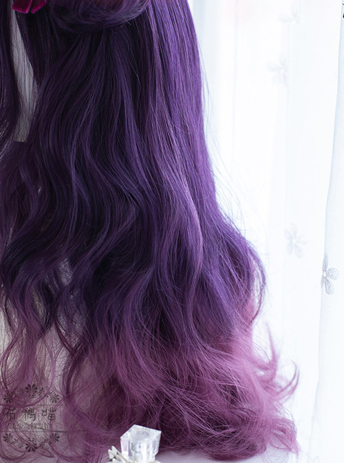 Sailor Moon Luna Dark Purple Gradient Long Curly Wig Sweet Lolita Wigs