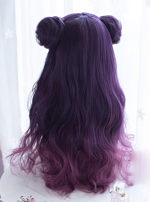 Sailor Moon Luna Dark Purple Gradient Long Curly Wig Sweet Lolita Wigs