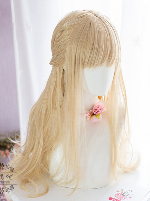 Love And Beauty Venus Light Golden Long Curly Wig Classic Lolita Wigs