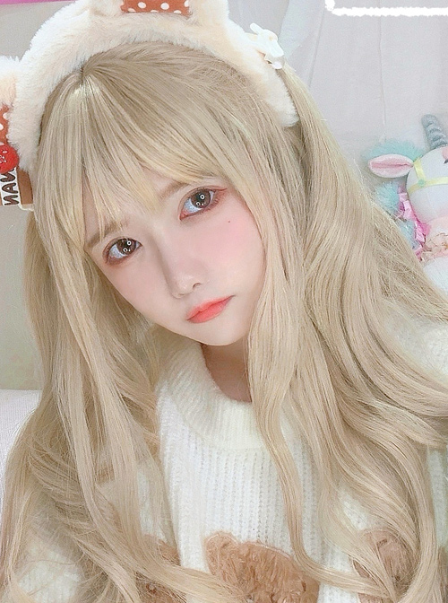 Love And Beauty Venus Light Golden Long Curly Wig Classic Lolita Wigs