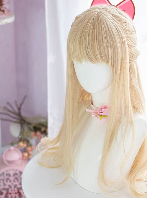 Love And Beauty Venus Light Golden Long Curly Wig Classic Lolita Wigs