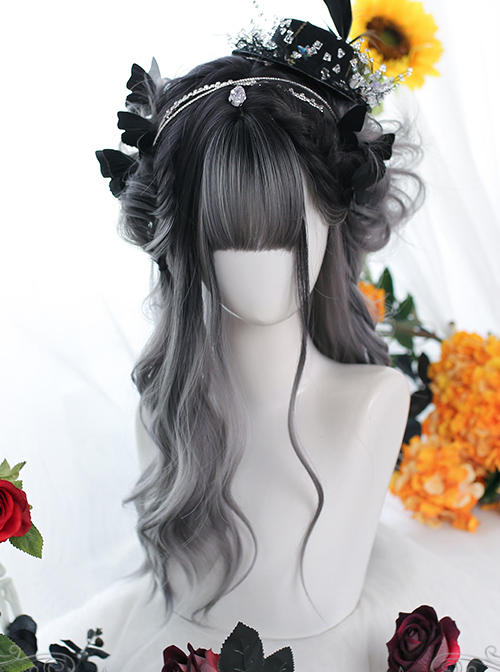 Gentle Topical Staining Long Curly Wig Classic Lolita Gray Wigs