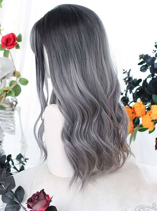 Gentle Topical Staining Long Curly Wig Classic Lolita Gray Wigs