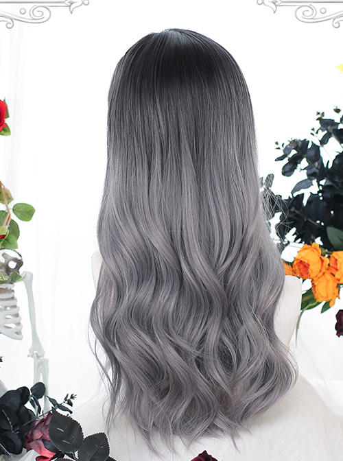 Gentle Topical Staining Long Curly Wig Classic Lolita Gray Wigs